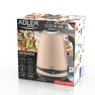 AD 1295 guld Vattenkokare i metall 1,7 l med LCD och temperaturreglering