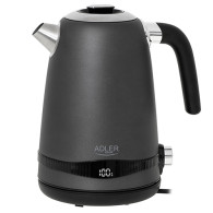 AD 1295 grå Metallvattenkokare 1,7l med LCD & temperaturreglering