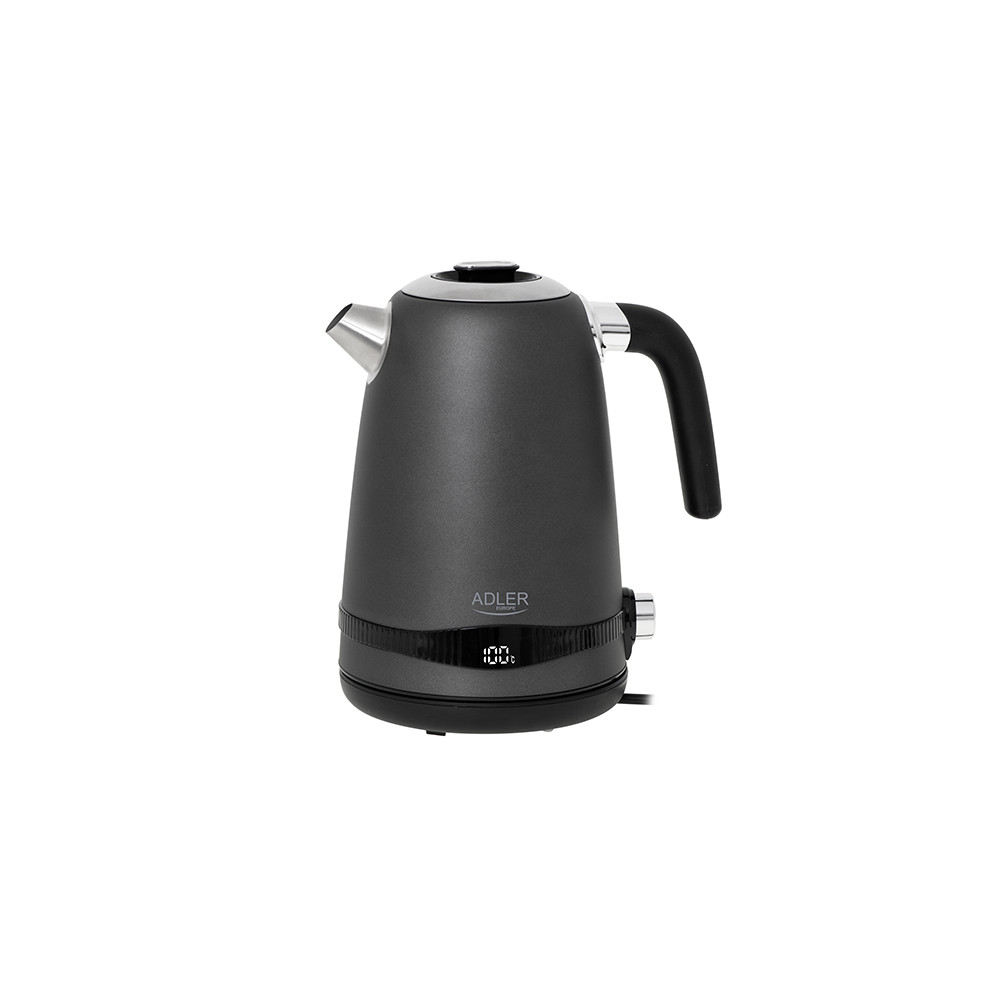 AD 1295 grå Metallvattenkokare 1,7l med LCD & temperaturreglering