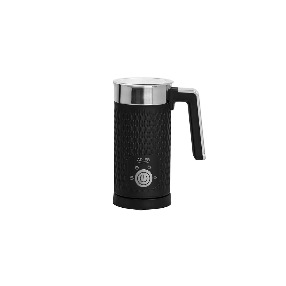AD 4494 Svart mjölkskummare - skumning och uppvärmning (latte och cappuccino)