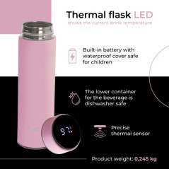 AD 4506 rosa Termos LED 473 ml rosa