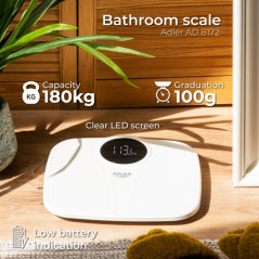 AD 8172 vit Våg för badrum - 180 kg