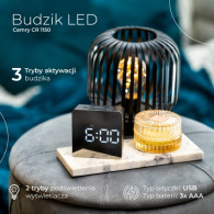 CR 1150 svart Väckarklocka med LED-ljus