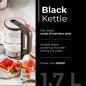 MS 1301 svart Glasvattenkokare 1,7 l med temperaturreglering.