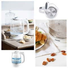 MS 1302 vit Glasvattenkokare 1,7 l