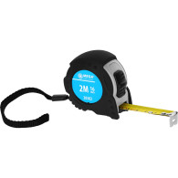 Måttband 2m/16mm, 2x stopp, medföljer, CE-märkt, gummiskydd, kort, mega.
