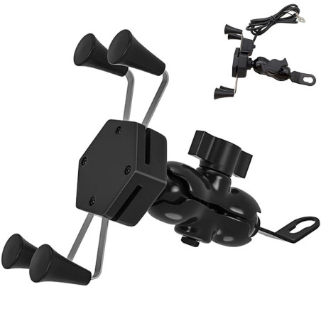 AP14C Motorcykel telefonhållare USB