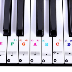 DA249 Klistermärken med noter för tangentbord för att lära sig spela