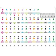 DA249 Klistermärken med noter för tangentbord för att lära sig spela