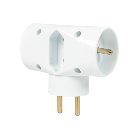 98-607- Grenuttag R-21 med 3 uttag med jordanslutning