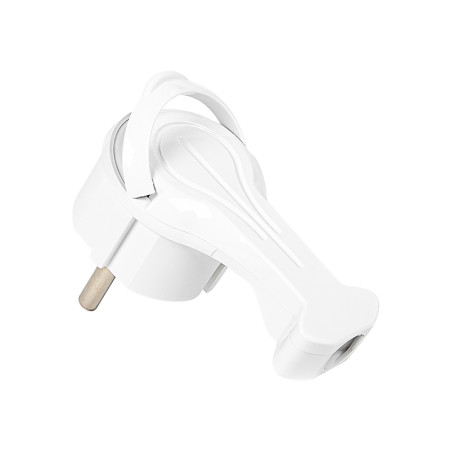 98-151- Stickkontakt wt-16z pr vinklad vit med öra