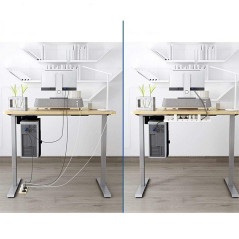 DA263A Organiser för kablar under skrivbordet, vit bänkskiva