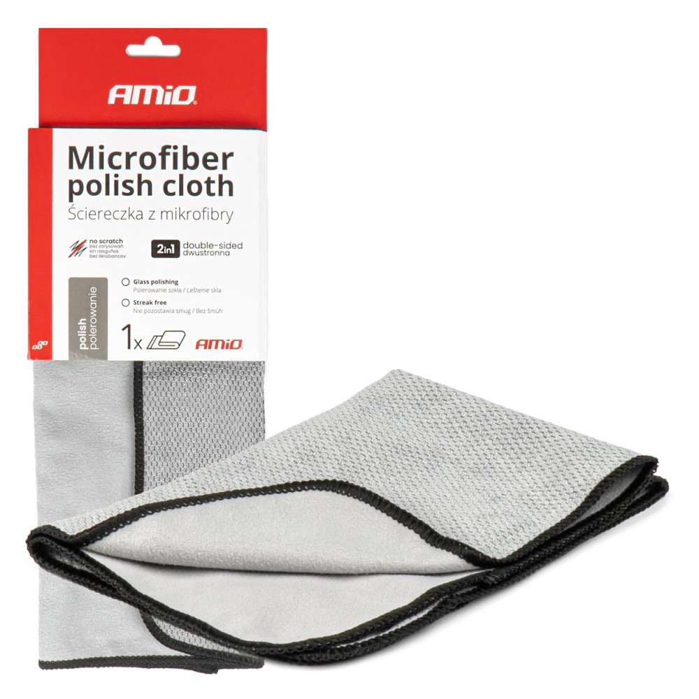 Mikrofiberduk för att polera bilen 30x40 cm 230g amio-03975 Mikrofiberduk för att polera bilen 30x40 cm 230g amio-03975