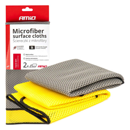 Mikrofiberduk för att ta bort insekter och hårt smuts 2 st 40x40 cm 280g amio-03977