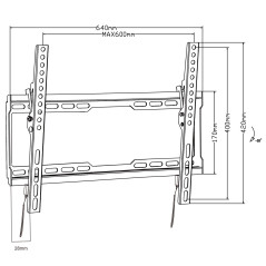 TV-fäste Maclean, max VESA 600x400, 32-80 tum, 45 kg, justerbar lutning +0° till -10°, MC-413 | HandlaSmidigt.se