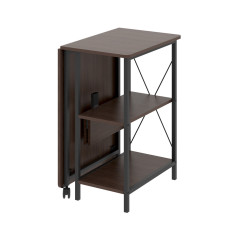 Skjutförvaringsskrivbord Maclean loft, mått: 107x45x75cm, max - 150 kg, med skiva, mörk valnötfärg, MC-411 B | HandlaSmidigt.se