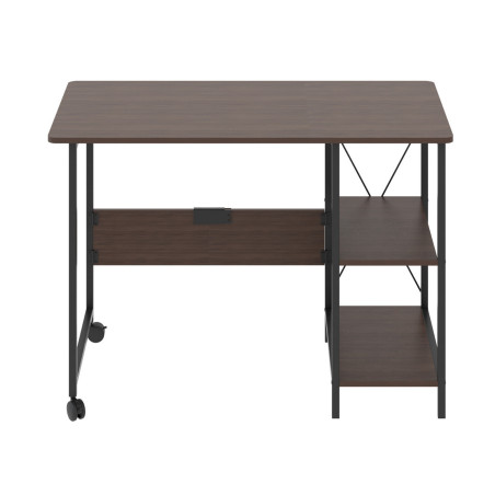 Skjutförvaringsskrivbord Maclean loft, mått: 107x45x75cm, max - 150 kg, med skiva, mörk valnötfärg, MC-411 B
