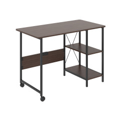 Skjutförvaringsskrivbord Maclean loft, mått: 107x45x75cm, max - 150 kg, med skiva, mörk valnötfärg, MC-411 B | HandlaSmidigt.se