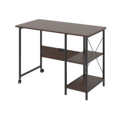 Skjutförvaringsskrivbord Maclean loft, mått: 107x45x75cm, max - 150 kg, med skiva, mörk valnötfärg, MC-411 B | HandlaSmidigt.se