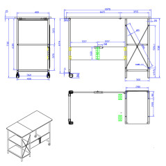 Skjutförvaringsskrivbord Maclean loft, mått: 107x45x75cm, max - 150 kg, med skiva, mörk valnötfärg, MC-411 B | HandlaSmidigt.se