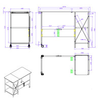 Sammanklappbart loftskrivbord Maclean, mått: 107x45x75cm, max - 150 kg, med skiva, ljus bokfärg, MC-411 W