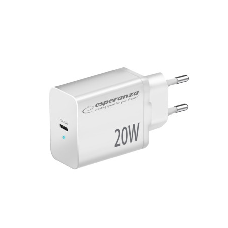 EZC104W Esperanza nätadapter 20w usb-c pd vit | HandlaSmidigt.se