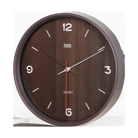 Väggklocka 30 cm mörkbrun