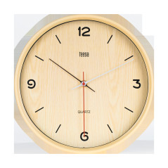 Väggklocka 30 cm ljusbrun