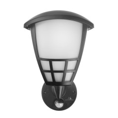 Vägglampa 1xE27 med sensor från Maclean, infraröd sensor, maxbelastning 60W, IP65, grå färg, MCE518 GR.