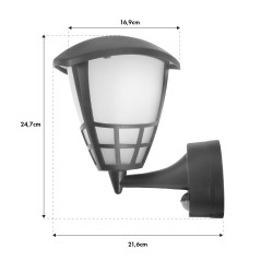 Vägglampa 1xE27 med sensor från Maclean, infraröd sensor, maxbelastning 60W, IP65, grå färg, MCE518 GR. | HandlaSmidigt.se