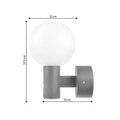 LED-lampa med rörelsesensor från Maclean, PIR-rörelsessensor, grå färg, 15W, IP65, 1600lm, neutral vit färgtemperatur (4000K)…