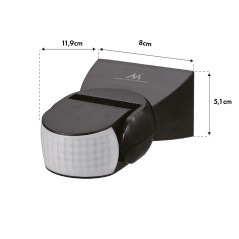 Rörelsedetektor PIR Maclean, infraröd, med fjärrkontroll, max 800W (glödlampa), max 1200W (LED), MCE241 B | HandlaSmidigt.se