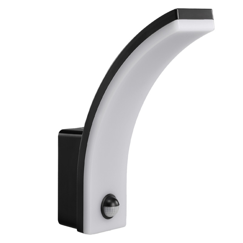 LED-lampa med rörelsesensor från Maclean, PIR-rörelsessensor, svart färg, 20W, IP65, 2000lm, neutral vit färgtemperatur (4000K) 