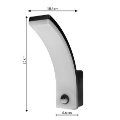 LED-lampa med rörelsesensor från Maclean, PIR-rörelsessensor, svart färg, 20W, IP65, 2000lm, neutral vit färgtemperatur…