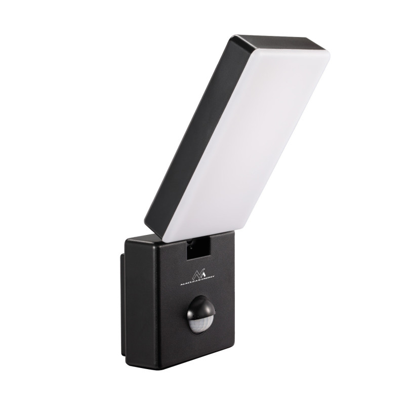 LED-lampa med rörelsesensor från Maclean, PIR-rörelsessensor, svart färg, 10W, IP65, 800lm, neutral vit färgtemperatur (4000K) M