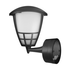 Vägglampa 1xE27 med sensor från Maclean, infraröd sensor, maxbelastning 60W, IP65, svart färg, MCE518 B.