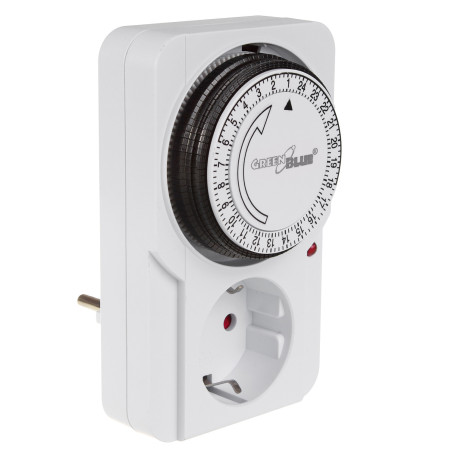 Tidsbrytare - mekanisk timer GreenBlue, 48 program, max belastning 16A, IP20, GB360 F | HandlaSmidigt.se