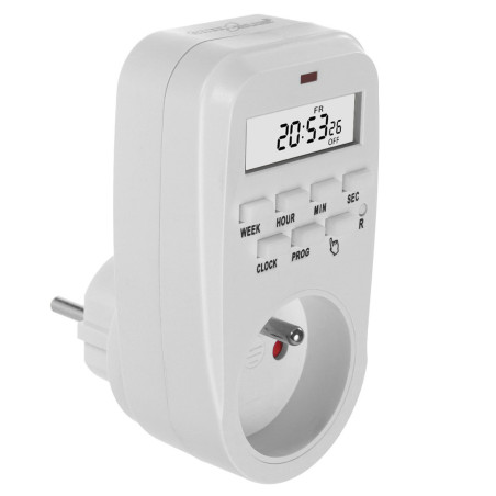 Tidsbrytare - digital timer GreenBlue, max belastning 16A, IP20, GB362 E | HandlaSmidigt.se