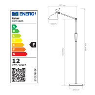 Golvlampa med LED-ljus med dimmer och färgtemperaturändring.