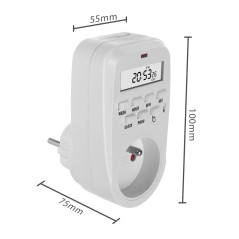 Tidsbrytare - digital timer GreenBlue, max belastning 16A, IP20, GB362 E | HandlaSmidigt.se
