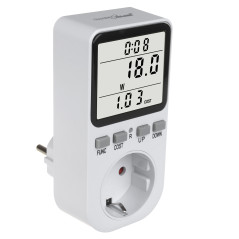 Energimätare GreenBlue, wattmätare, typ F, 220-240V AC, 50Hz, max belastning 16A, IP20, inbyggt batteri, GB364 F. |…