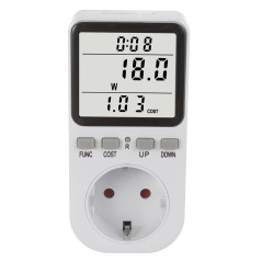 Energimätare GreenBlue, wattmätare, typ F, 220-240V AC, 50Hz, max belastning 16A, IP20, inbyggt batteri, GB364 F.