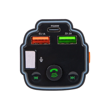 74-176- FM-sändare med Bluetooth-handsfree + PD20W RGB-kit