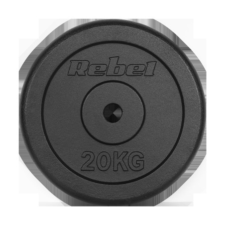Belastning av gjutjärn 20 kg, hål 31 mm, klassisk tallrik, REBEL ACTIVE