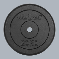 Belastning av gjutjärn 20 kg, hål 31 mm, klassisk tallrik, REBEL ACTIVE | HandlaSmidigt.se