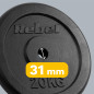 Belastning av gjutjärn 20 kg, hål 31 mm, klassisk tallrik, REBEL ACTIVE