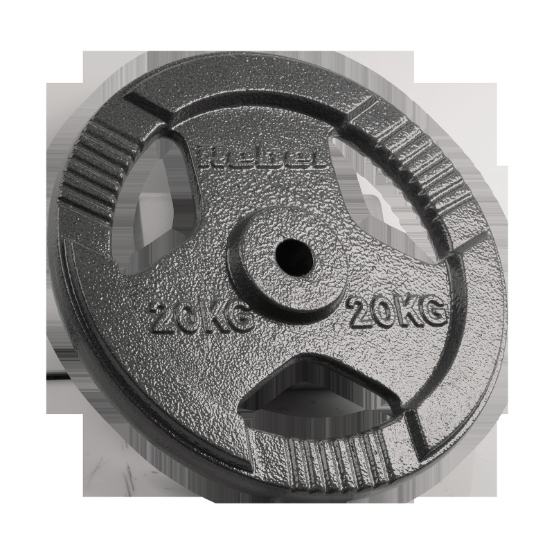 Belastning av gjutjärn 20 kg, hål 31 mm, tallrik med handtag, REBEL ACTIVE