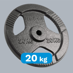 Belastning av gjutjärn 20 kg, hål 31 mm, tallrik med handtag, REBEL ACTIVE | HandlaSmidigt.se