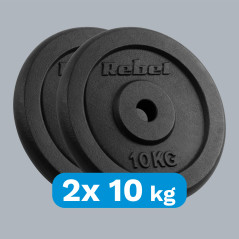 Belastning av järnset 2x10kg, hål 31mm, klassisk tallrik, REBEL ACTIVE | HandlaSmidigt.se