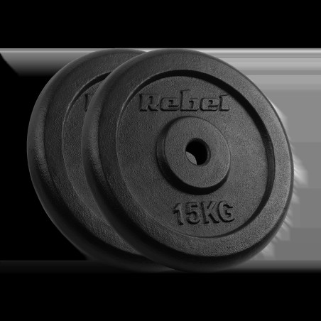 Belastning av gjutjärnssats 2x15 kg, hål 31 mm, klassisk tallrik, REBEL ACTIVE | HandlaSmidigt.se